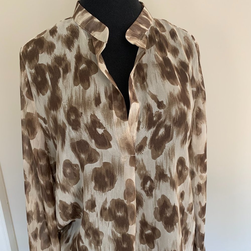 Gorgeous Animal Print Tunic Style Long Sleeve Blouse